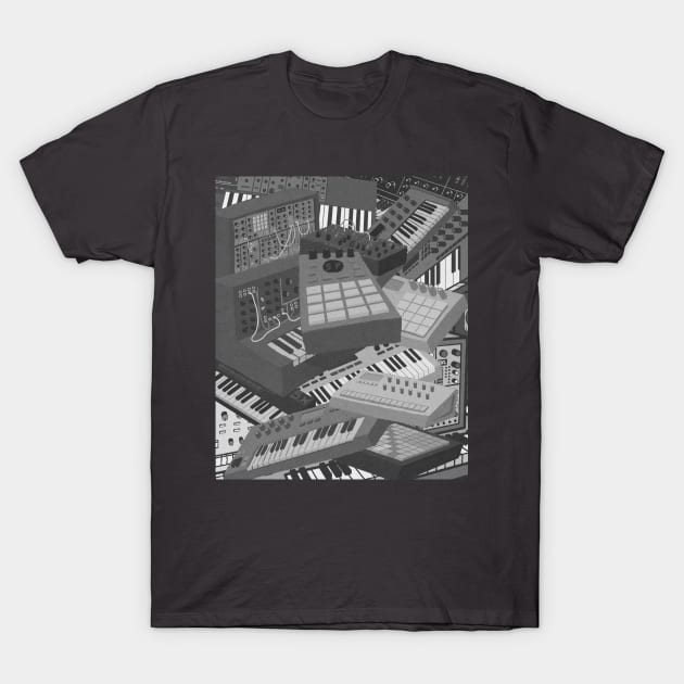 Synthesizer Art for Electronic Musician and Music producer T-Shirt by Mewzeek_T